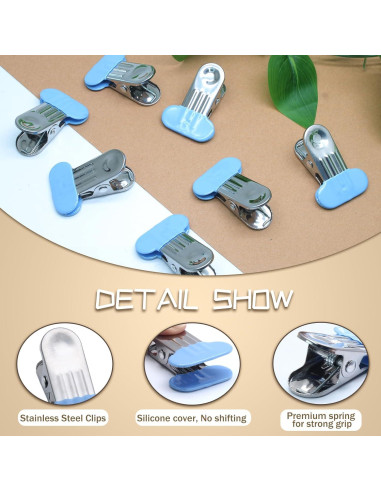 Paquete de 12 Clips para Bolsas PHITUODA 3.8 cm Azul