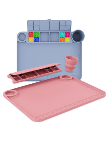 Alfombrilla de Pintura de Silicona Svartur 43.2x33cm Gris/Rosa