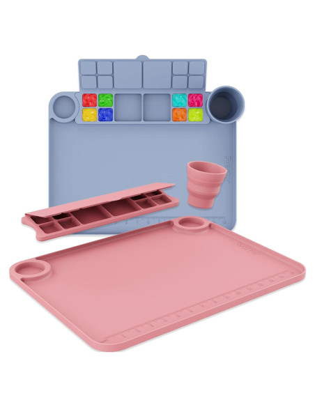 Alfombrilla de Pintura de Silicona Svartur 43.2x33cm Gris/Rosa Alfombrilla de Pintura de Silicona Svartur 43.2x33cm Gris/Rosa