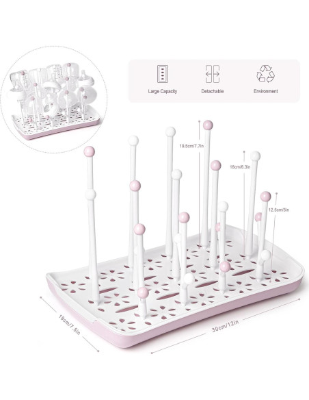 Estante Secador de Biberones Termichy Rosa, Gran Capacidad Estante Secador de Biberones Termichy Rosa, Gran Capacidad