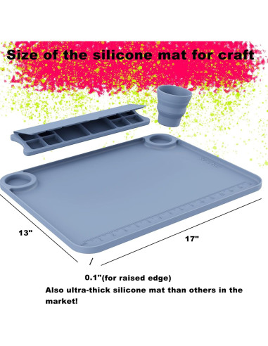 Alfombrilla de Pintura de Silicona Svartur 43.2x33cm Gris/Rosa
