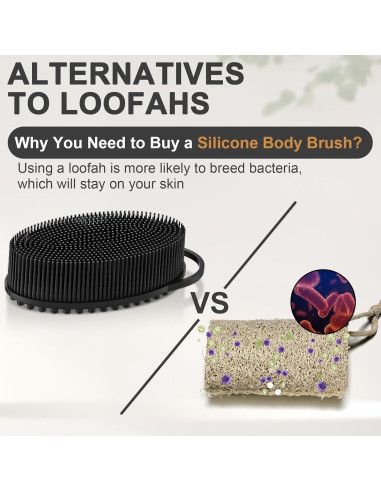 Exfoliante de Silicona Metene para Cuerpo - Negro, 2 en 1