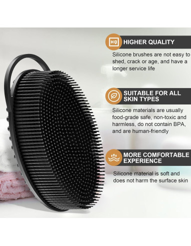 Exfoliante de Silicona Metene para Cuerpo - Negro, 2 en 1