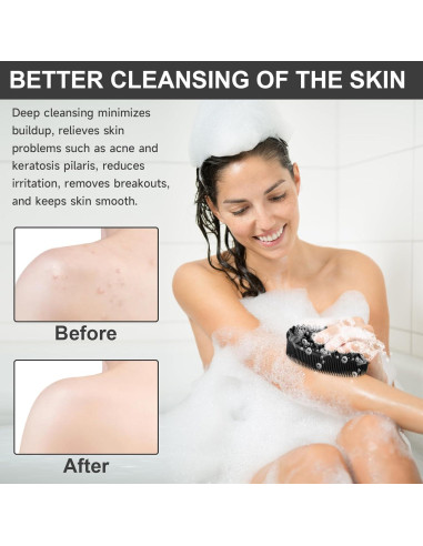 Exfoliante de Silicona Metene para Cuerpo - Negro, 2 en 1
