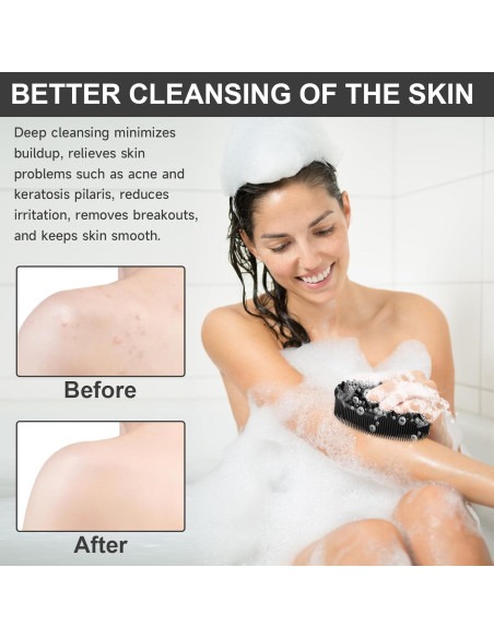 Exfoliante de Silicona Metene para Cuerpo - Negro, 2 en 1 Exfoliante de Silicona Metene para Cuerpo - Negro, 2 en 1