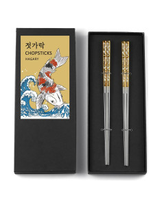 Palillos Reutilizables de Metal Hagary 23.6 cm Antideslizantes