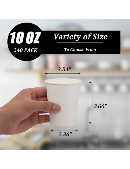 Vasos de Papel Desechables Lamosi 10 oz - Paquete de 240 Vasos de Papel Desechables Lamosi 10 oz - Paquete de 240