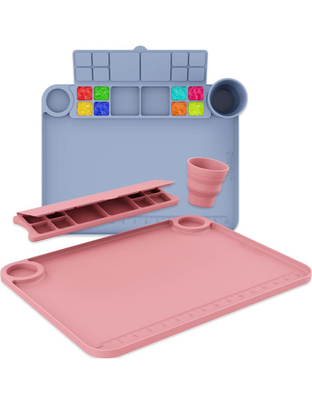 Alfombrilla de Pintura de Silicona Svartur 43.2x33cm Gris/Rosa Alfombrilla de Pintura de Silicona Svartur 43.2x33cm Gris/Rosa