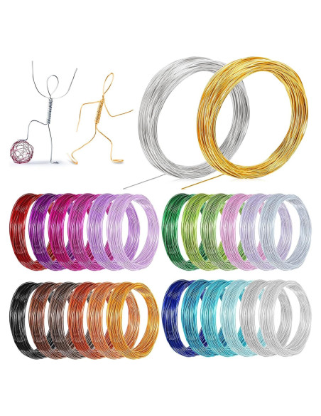 Alambre de Aluminio 25 Colores 20 Gauge 375m para Manualidades Alambre de Aluminio 25 Colores 20 Gauge 375m para Manualidades
