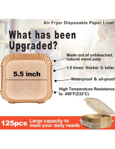 Forros Desechables para Freidora de Aire Mini LHSHAD 125 Pcs 2