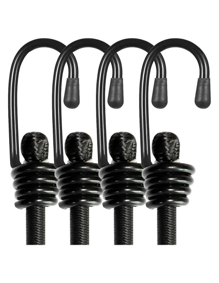 Cuerdas Bungee BEXSLE 61cm 4Pcs Alta Resistencia Negro Cuerdas Bungee BEXSLE 61cm 4Pcs Alta Resistencia Negro
