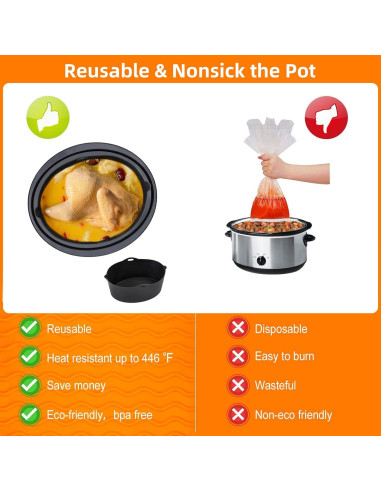 Forros de Silicona Reutilizables Horuhue para Ollas 7-8QT