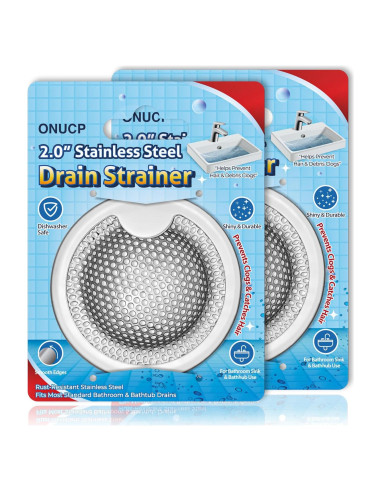 Colador de Drenaje de Acero Inoxidable ONUCP 2" - 2 Piezas