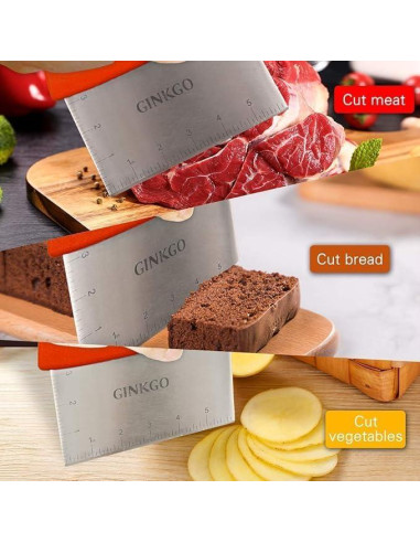 Raspador de Masa GINKGO de Acero Inoxidable Rojo 16.76cm