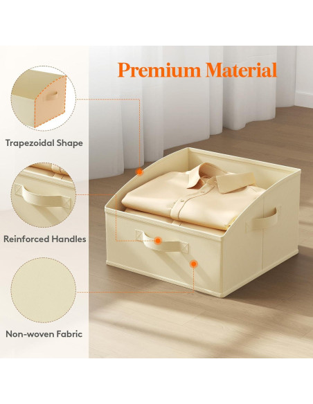 Cestas de Almacenamiento Lifewit 6 Piezas Trapezoidales Beige Cestas de Almacenamiento Lifewit 6 Piezas Trapezoidales Beige