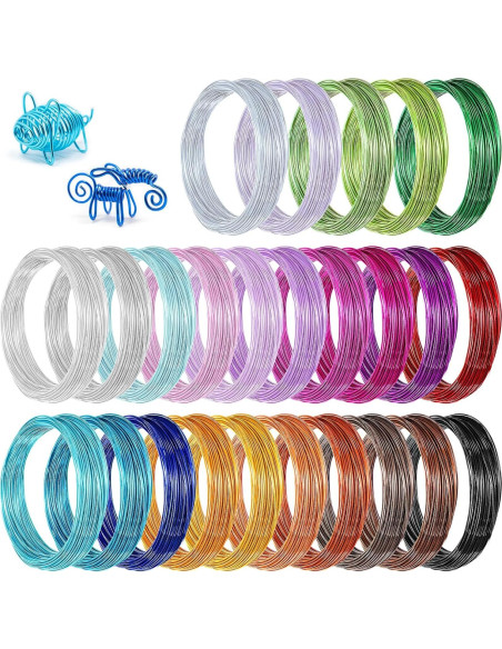 Alambre de Aluminio 25 Colores 20 Gauge 375m para Manualidades Alambre de Aluminio 25 Colores 20 Gauge 375m para Manualidades