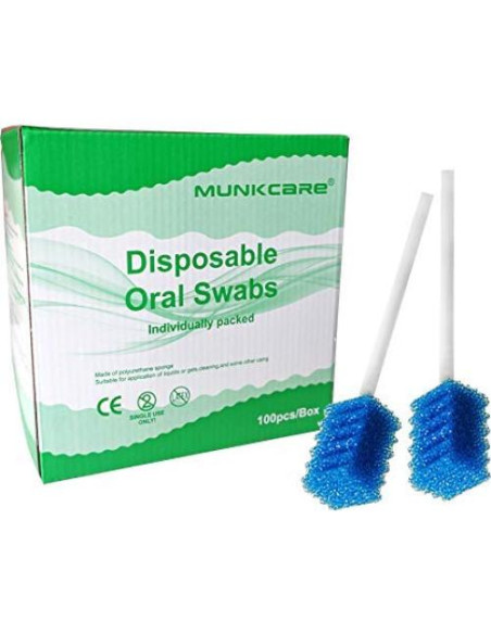 Hisopos Bucales Desechables MUNKCARE Azul 100 Unidades Hisopos Bucales Desechables MUNKCARE Azul 100 Unidades