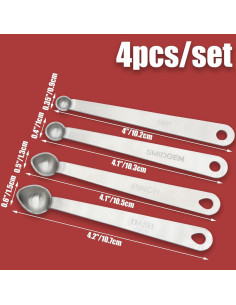Set de Cucharas Medidoras Luomorgo 4 Piezas Acero Inoxidable 2