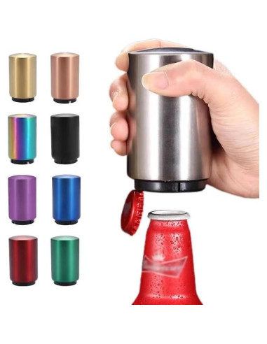 Abrebotellas Automático SAMADEX de Acero Inoxidable Negro