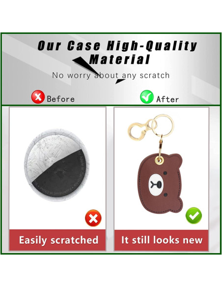 Funda de cuero PU para AirTag BORKUANA - Protección y estilo Funda de cuero PU para AirTag BORKUANA - Protección y estilo