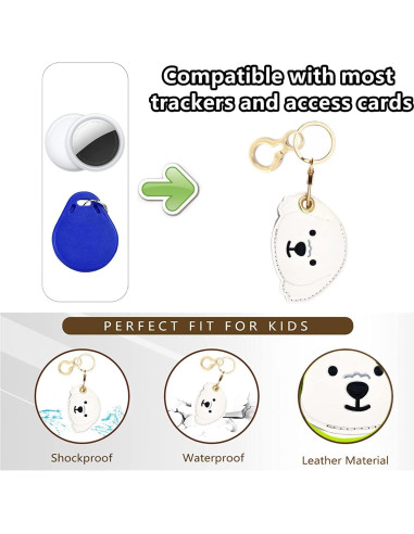 Funda de cuero PU para AirTag BORKUANA - Protección y estilo