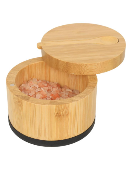 Cajón de Sal de Bambú Beardo Decor con Tapa Giratoria 10 cm Cajón de Sal de Bambú Beardo Decor con Tapa Giratoria 10 cm