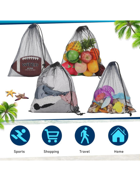 LEIFIDE 6 Bolsas de Malla con Cierre de Cordón 33x39 cm LEIFIDE 6 Bolsas de Malla con Cierre de Cordón 33x39 cm