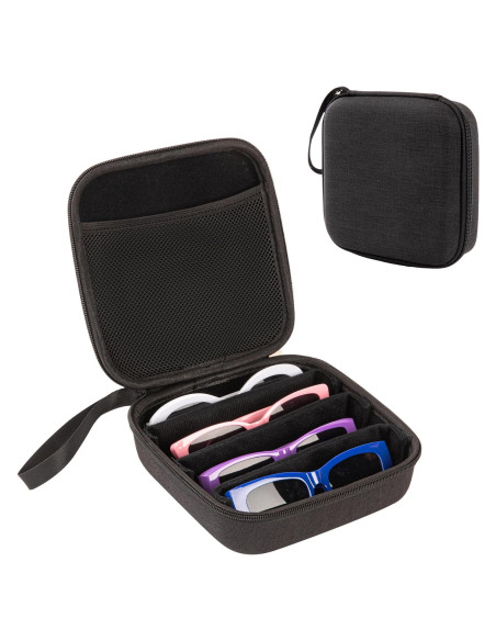 Estuche Organizador de Gafas de Sol Negro 4 Compartimentos Estuche Organizador de Gafas de Sol Negro 4 Compartimentos
