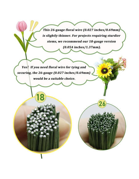 100 Alambres Florales Verdes 26 Gauge FIVEIZERO para Manualidades 100 Alambres Florales Verdes 26 Gauge FIVEIZERO para Manualidades
