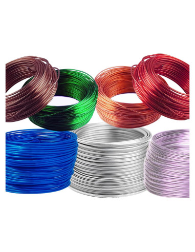 Alambre de Joyería 7 Rollos 20.5m 18 Gauge Aluminio Flexible