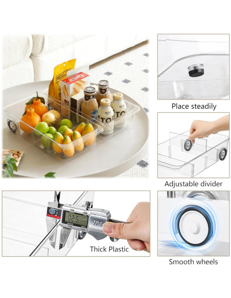 Bins Organizadores de Refrigerador LXLXXL 2 Paquete con Ruedas Bins Organizadores de Refrigerador LXLXXL 2 Paquete con Ruedas