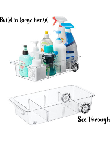 Bins Organizadores de Refrigerador LXLXXL 2 Paquete con Ruedas