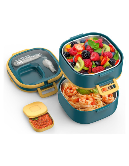 Caja Bento Doble Capa PEDECO Acero Inoxidable 1300ml Azul Caja Bento Doble Capa PEDECO Acero Inoxidable 1300ml Azul