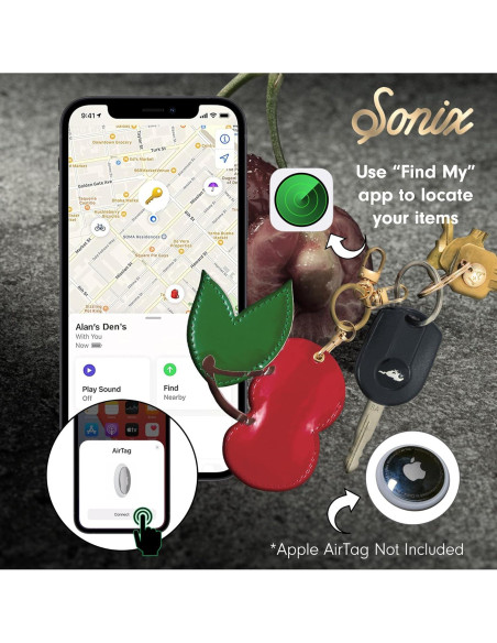 Funda de Llavero Sonix para Apple AirTag - Cereza Funda de Llavero Sonix para Apple AirTag - Cereza