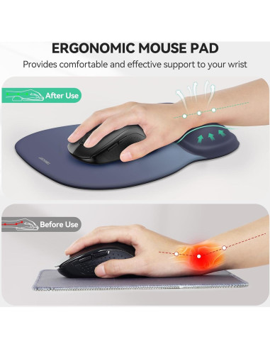 Almohadilla de Ratón Ergonómica TECKNET con Reposamuñecas Gel