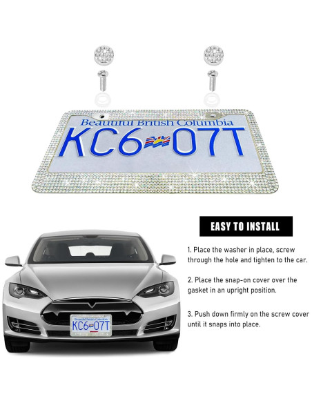 Marco de Placa de Licencia Ohleats con Diamantes 30.99x16cm Marco de Placa de Licencia Ohleats con Diamantes 30.99x16cm