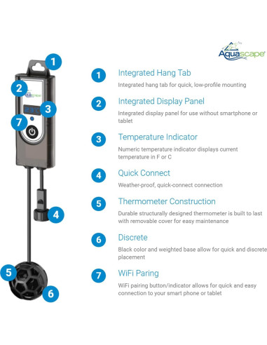 Termómetro Inteligente Aquascape 74013 con Transformador 3.5W