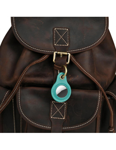 Funda de cuero Tusks para Apple AirTag - Azul Aqua