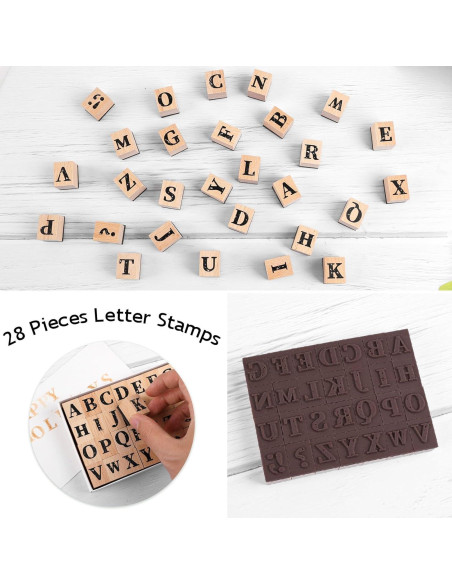 Juego de Sellos de Letras Mayúsculas Dizdkizd - 28 Piezas Juego de Sellos de Letras Mayúsculas Dizdkizd - 28 Piezas