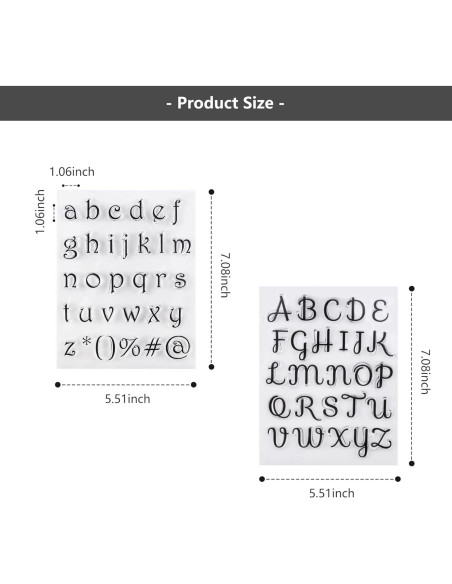 Sellos de Letras Alfabéticas Transparentes BEIFIN - 2 Piezas Sellos de Letras Alfabéticas Transparentes BEIFIN - 2 Piezas