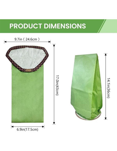 Paquete de 20 bolsas de aspiradora PureSturdy PSB5 10 QT