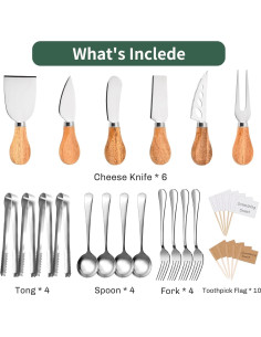 Juego de Utensilios de Charcutería 19 Piezas BBKON - Cuchillos y Tenedores 2