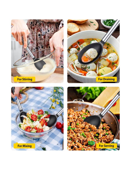 Paquete de 2 Cucharas de Cocina de Silicona BUNDLEPRO - Antiadherente y Resistentes al Calor Paquete de 2 Cucharas de Cocina de Silicona BUNDLEPRO - Antiadherente y Resistentes al Calor