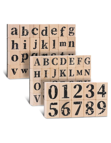 Juego de Sellos de Alfabeto de Madera Simarro, 66 Piezas Juego de Sellos de Alfabeto de Madera Simarro, 66 Piezas