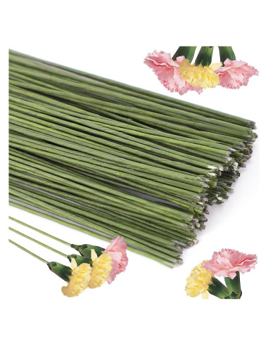 130 Piezas Alambre Floral Verde 1.27 mm 36 cm Prudiut