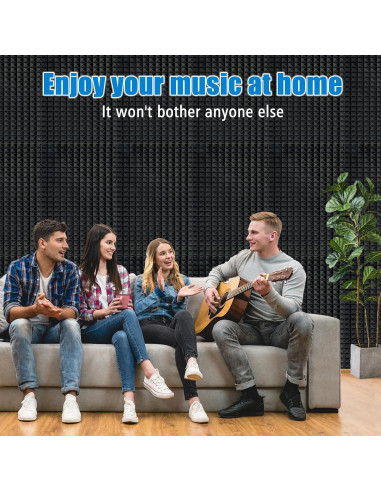 Paneles Acústicos Piramidales HUIDNAI 121.9x61x5 cm 2 Pcs