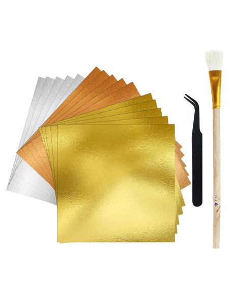 Kit de 150 Hojas de Oro para Manualidades GAQWOK - 3 Colores Kit de 150 Hojas de Oro para Manualidades GAQWOK - 3 Colores