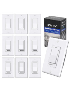 Interruptor Regulable BESTTEN 10 Pack Blanco 120V LED CFL