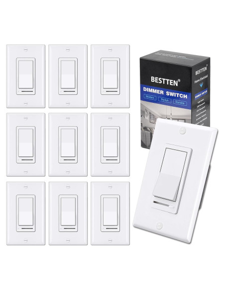 Interruptor Regulable BESTTEN 10 Pack Blanco 120V LED CFL Interruptor Regulable BESTTEN 10 Pack Blanco 120V LED CFL