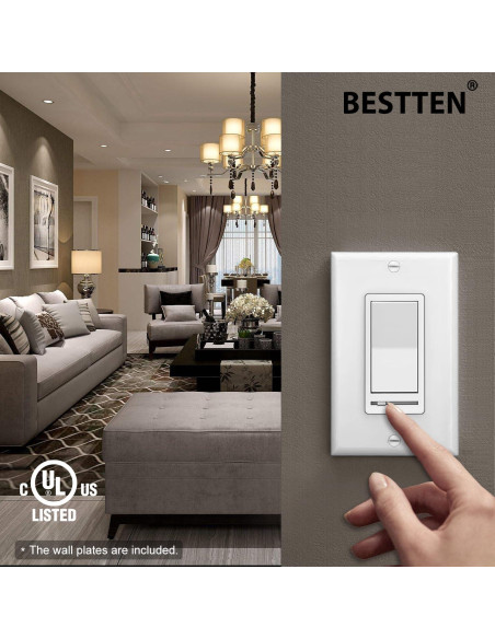 Interruptor Regulable BESTTEN 10 Pack Blanco 120V LED CFL Interruptor Regulable BESTTEN 10 Pack Blanco 120V LED CFL